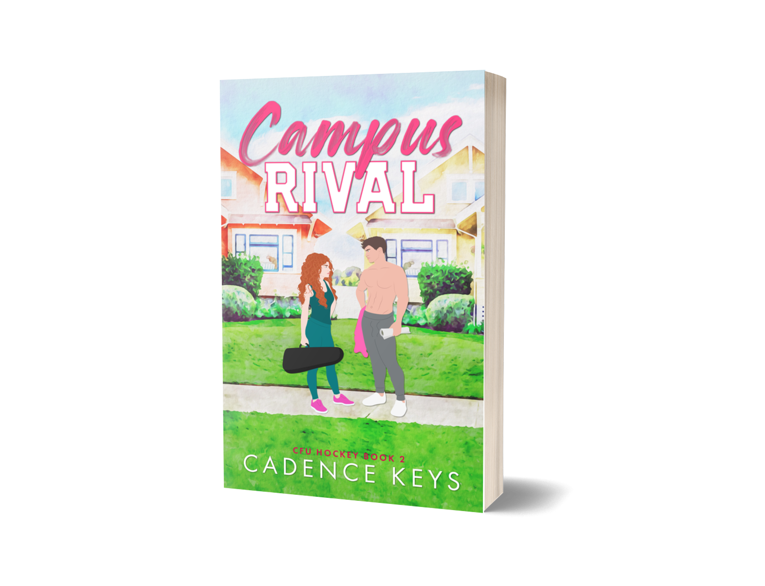 Book cover of 'Campus Rival' by Cadence Keys with a couple on a sidewalk.